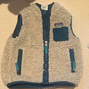 Patagonia Kids Fleece Vest - Beige and Teal